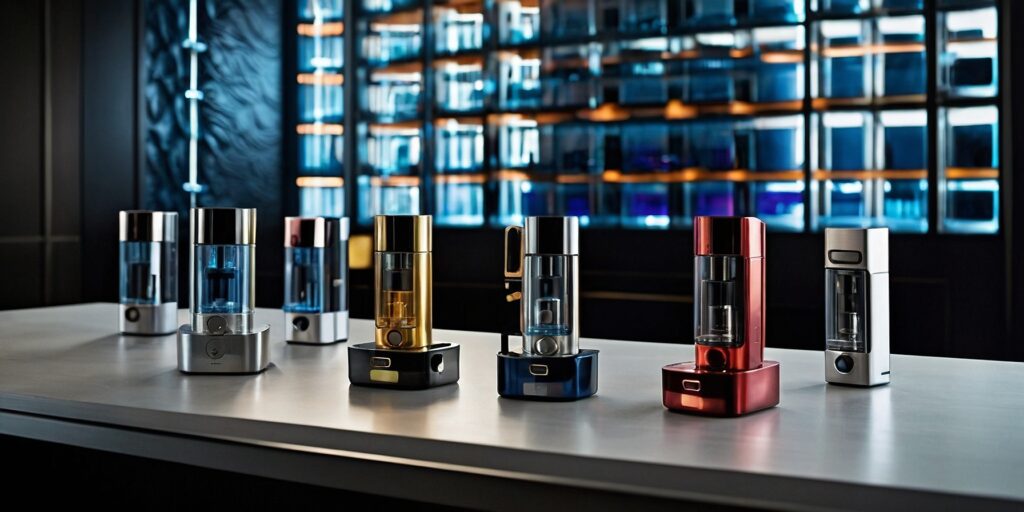 Un tableau comparant le prix et le nombre de bouffées de différents modèles de puffs : Vaporesso Xros Mini, Vuse Go, Elf Bar, etc.