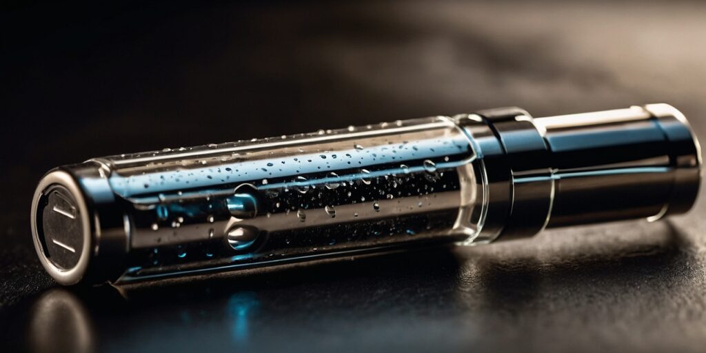 Une image d'un kit complet de cigarette électronique moderne avec différents accessoires, tels qu'un chargeur, un atomiseur et des e-liquides. Une image d'un kit complet de cigarette électronique moderne avec différents accessoires, tels qu'un chargeur, un atomiseur et des e-liquides.